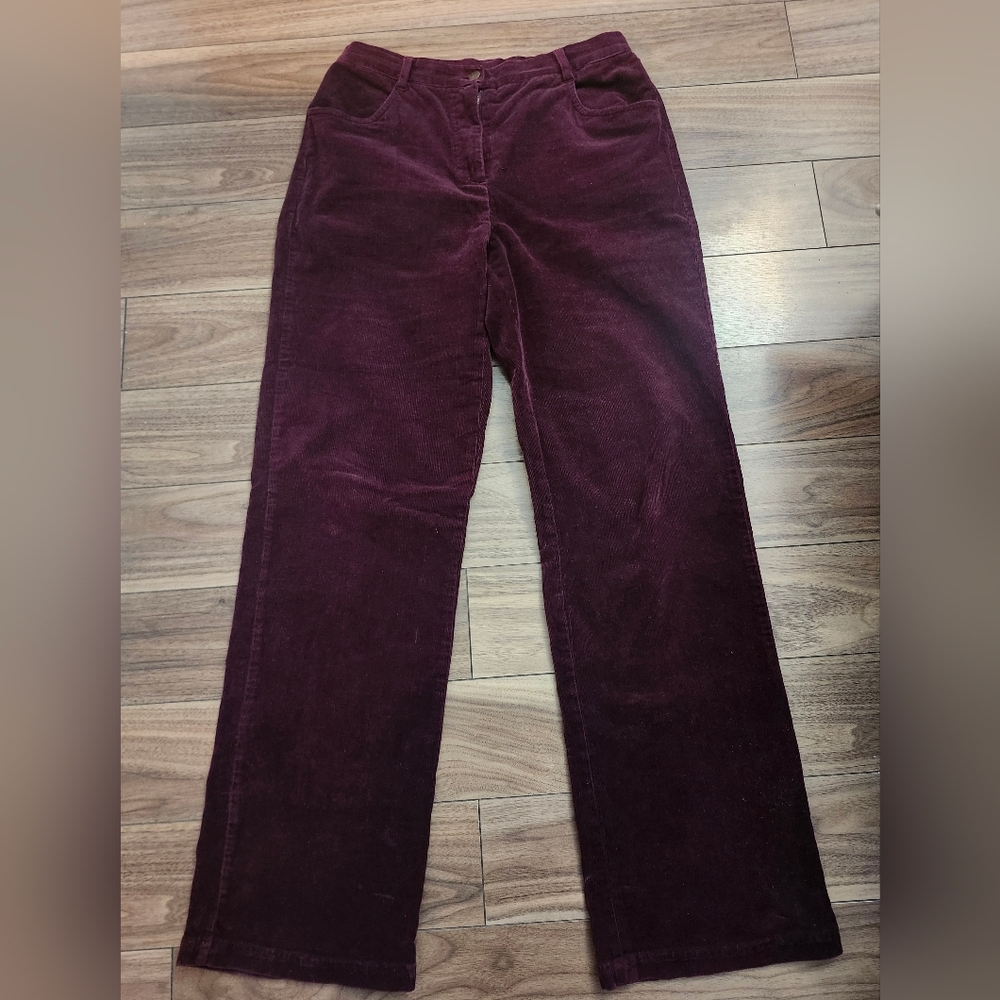 🔥mac & jac Corduroy Pants, Dark Plum, Wide Legs  Size 6